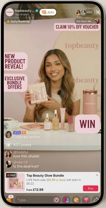 Creator marketing: TikTok live shopping campaign for a beauty brand